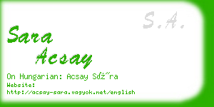 sara acsay business card